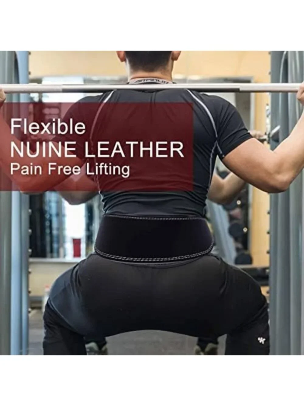 Lumbar Support Weight Lifting Belt for Strength Training & Home Gym Fitness